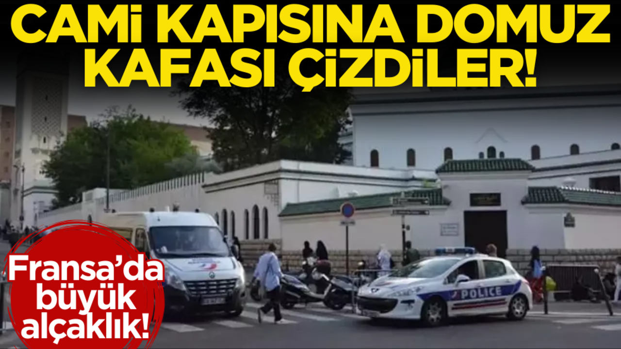 Fransa’da büyük alçaklık! Caminin kapısına domuz kafası çizildi