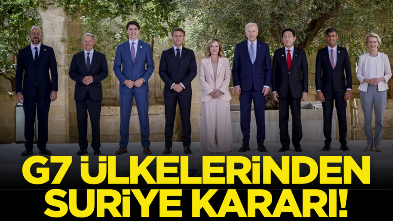 G7 ülkelerinden Suriye kararı!