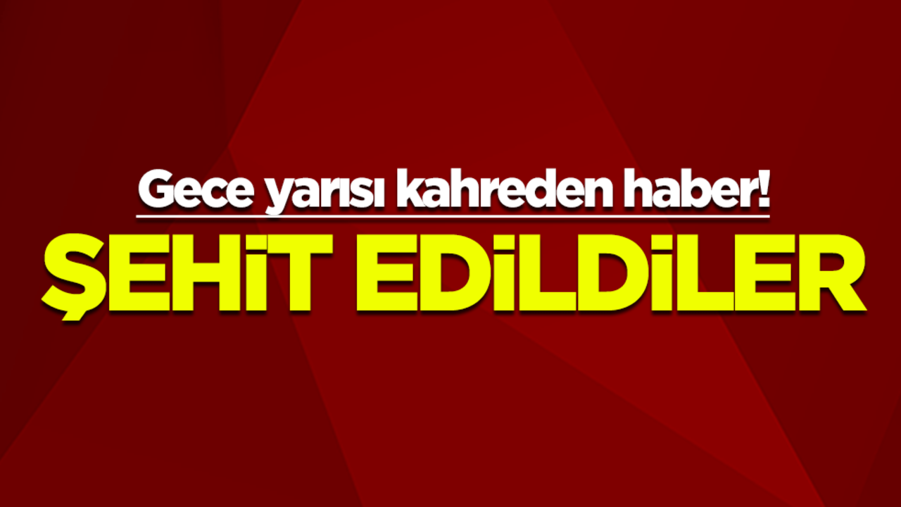 Gece yarısı kahreden haber! Şehit edildiler
