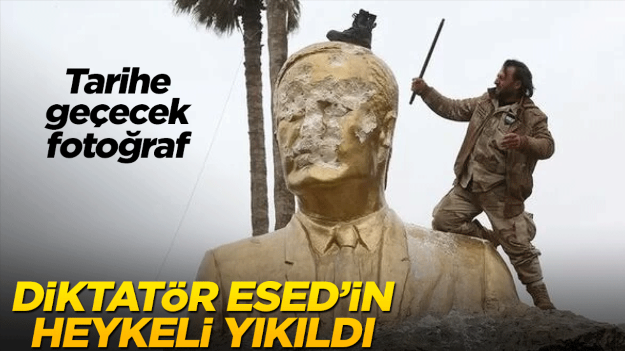 Hama'da diktatör Esed'in heykeli yıkıldı