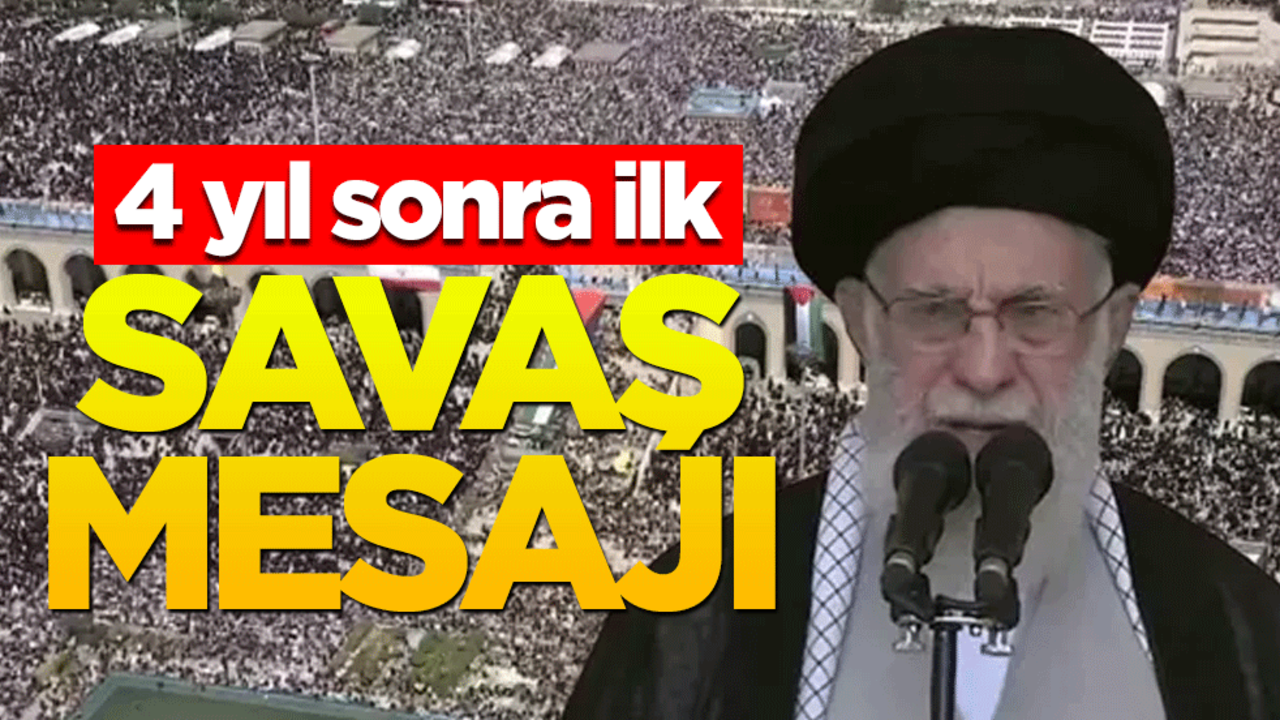 Hamaney 4 yıl sonra ilk kez hubte verdi! İsrail'e savaş mesajı