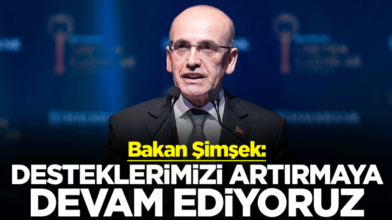 Hazine ve Maliye Bakanı Mehmet Şimşek: Desteklerimizi artırmaya devam ediyoruz