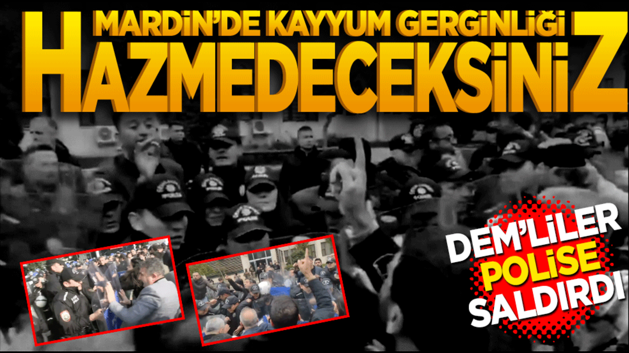 Hazmedeceksiniz! Mardin'de kayyum gerginliği... DEM'liler polise saldırdı