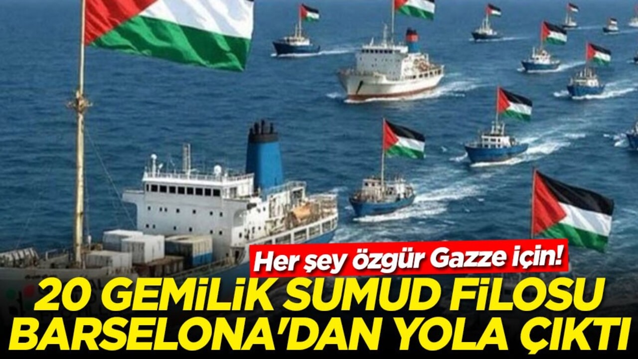Her şey özgür Gazze için! 20 gemilik Sumud filosu Barselona'dan yola çıktı