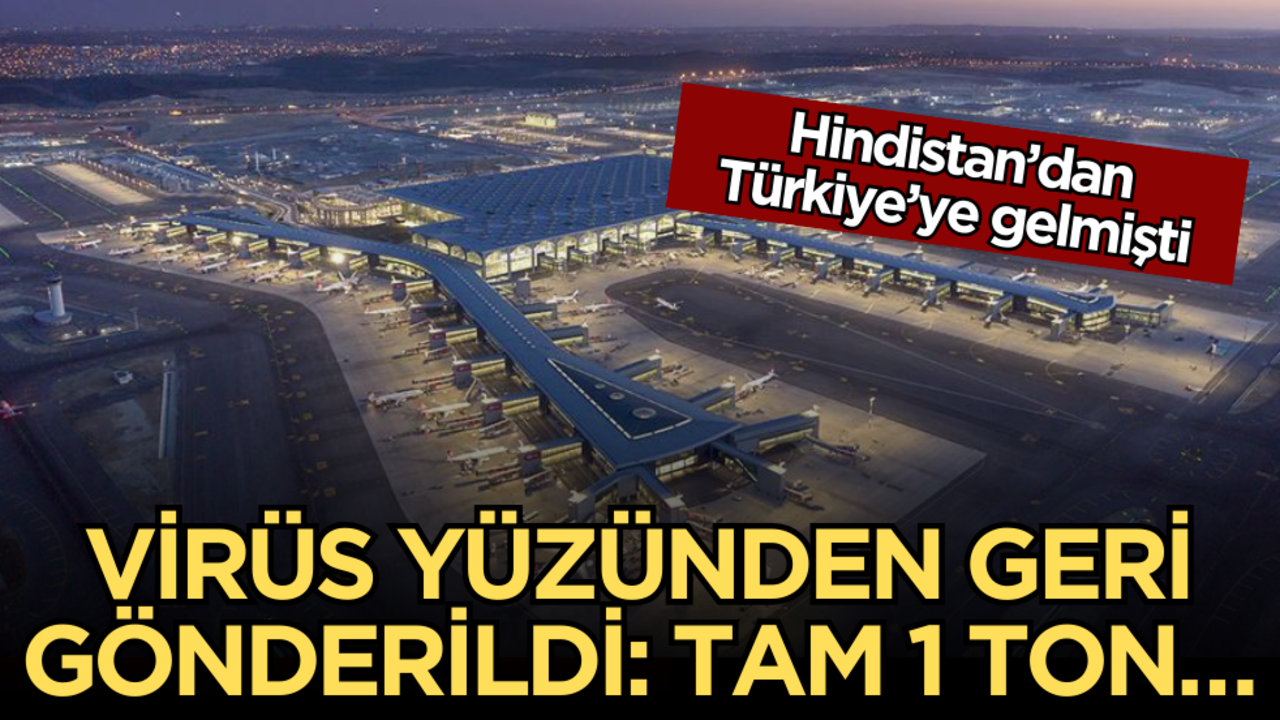 Hindistan’dan Türkiye’ye geldi, virüs yüzünden geri gönderildi: Tam 1 ton…