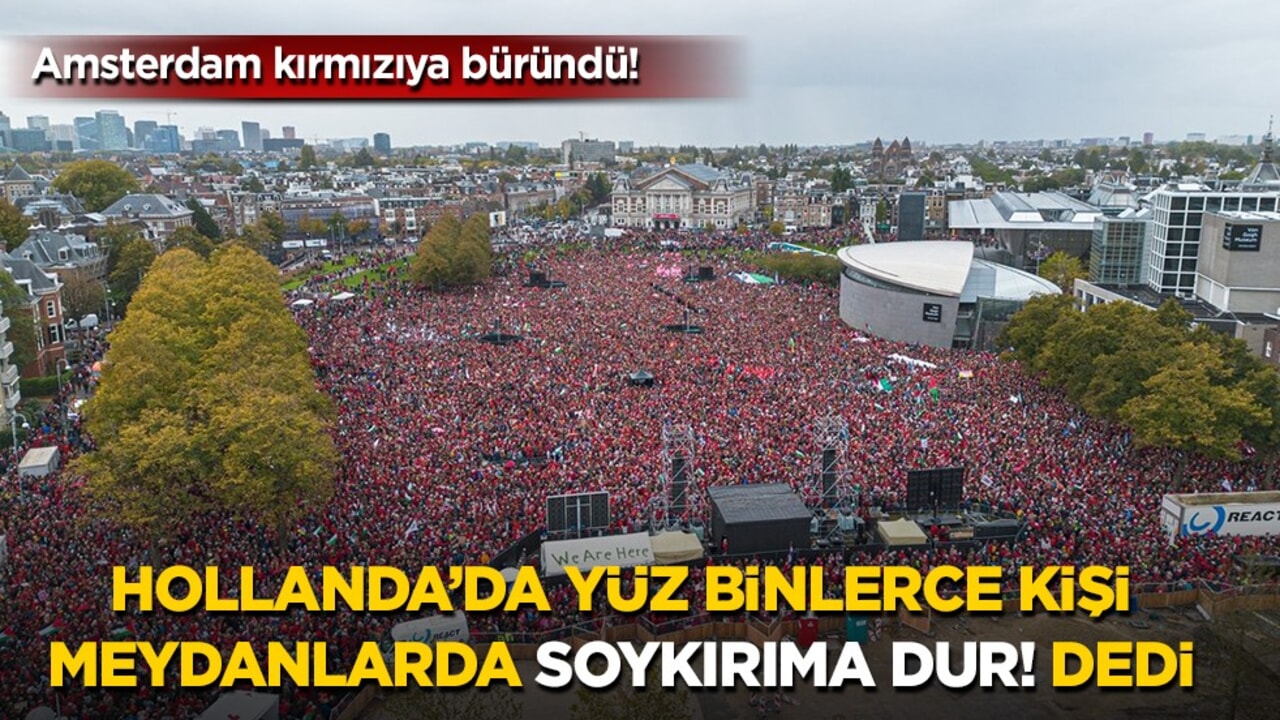 Hollanda’da dev Filistin yürüyüşü: 250 bin kişi hükümetin İsrail desteğine isyan etti