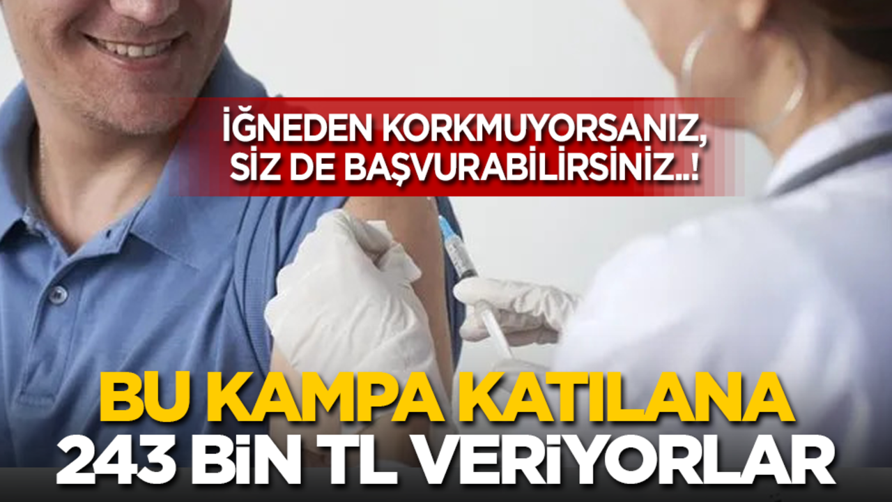 İğneden korkmuyorsanız, siz de başvurabilirsiniz! Bu kampa katılana 243 bin TL veriyorlar