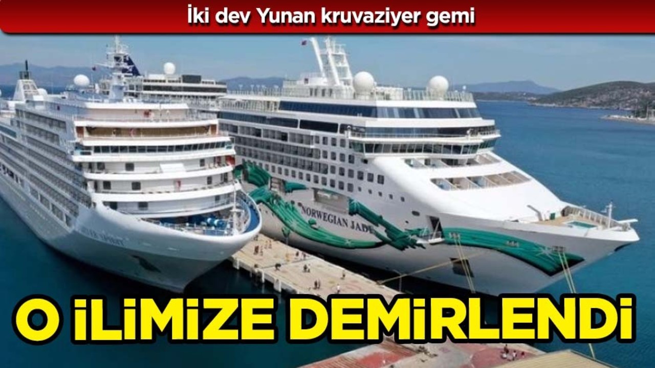 İki dev kruvaziyer gemi Yunanistan’dan 2 bin 347 yolcu ile Bodrum’a demirledi!