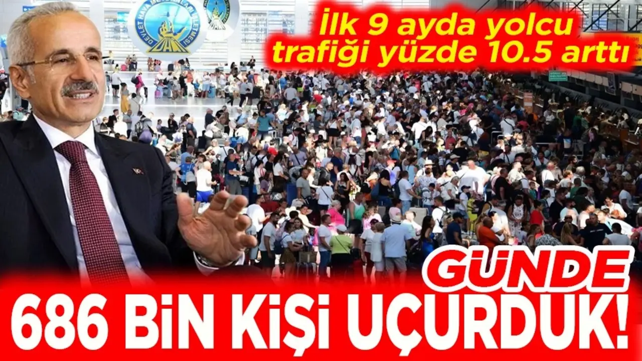 İlk 9 ayda yolcu trafiği yüzde 10.5 arttı. Günde 686 bin kişi uçurduk!