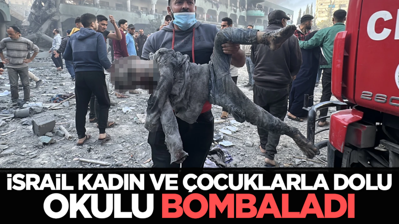 İsrail kadın ve çocuklarla dolu okulu bombaladı!