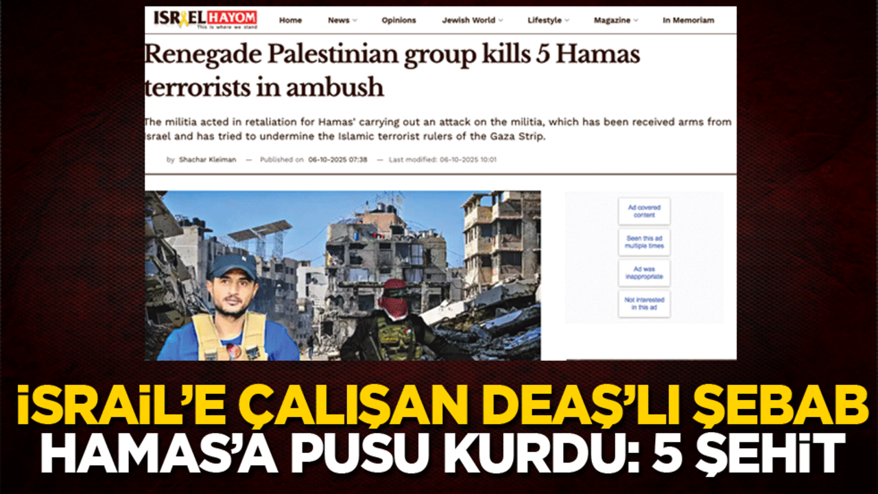 İsrail’e çalışan DEAŞ’lı Şebab Hamas’a pusu kurdu: 5 şehit