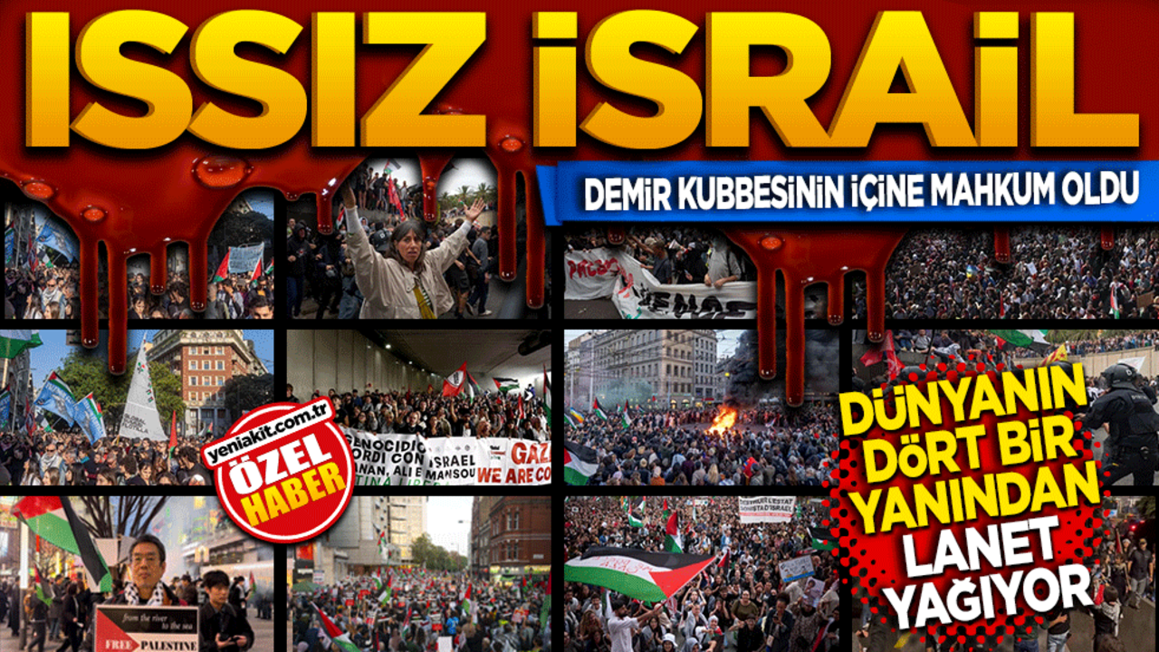 Issız İsrail! Demir kubbesinin içine mahkum oldu! Dünyanın dört bir yanından lanet yağıyor