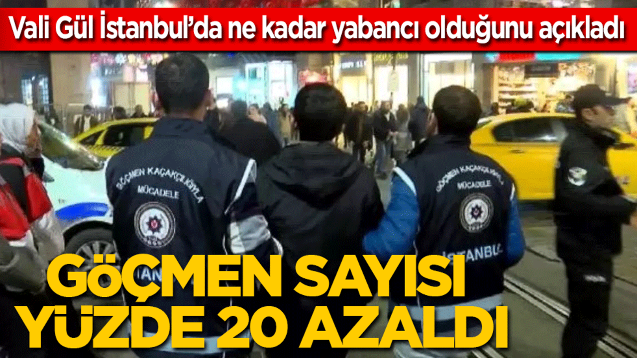 İstanbul'un emniyet verilerini açıklayan Vali Gül, kentte ne kadar yabancı olduğunu da söyledi: Düzensiz göçmen sayısı yüzde 20 azaldı