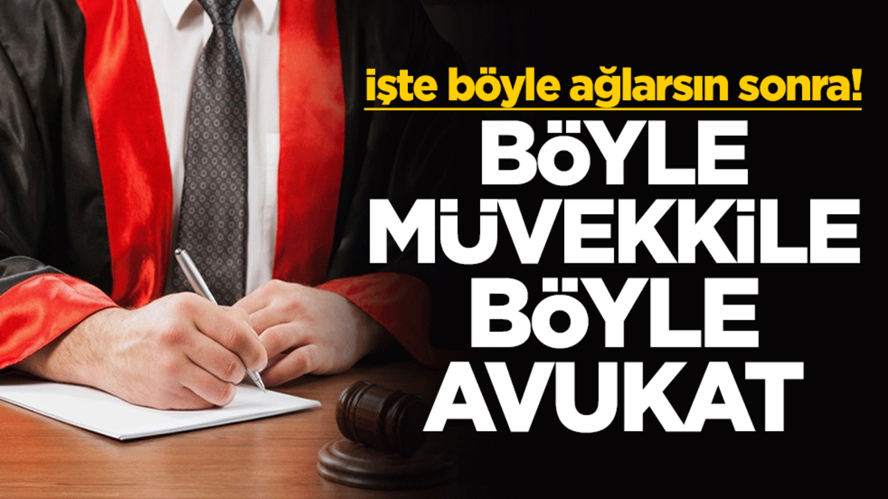 İşte böyle ağlarsın sonra! Böyle müvekkile böyle avukat