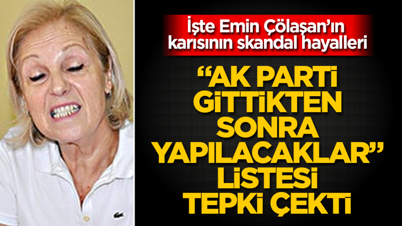 İşte Emin Çölaşan’ın karısının skandal hayalleri! "AK Parti gittikten sonra yapılacaklar" listesi tepki çekti 