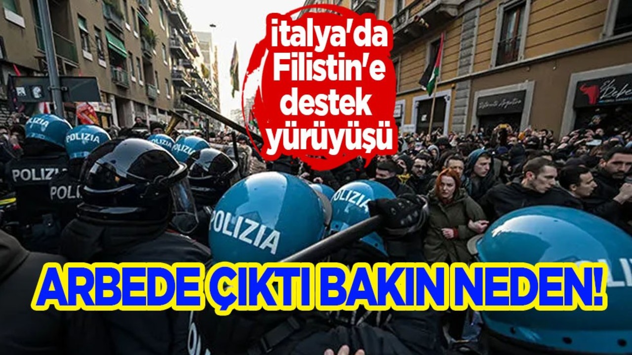 İtalya'da Orta Doğu gündemde: Filistin'e destek yürüyüşünde arbede! Bölge karıştı