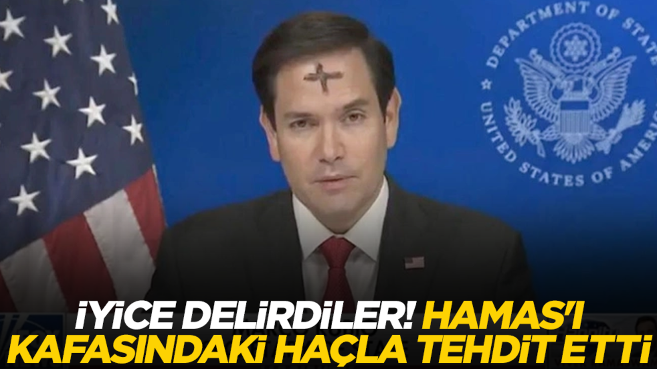 İyice delirdiler! Hamas'ı kafasındaki haçla tehdit etti