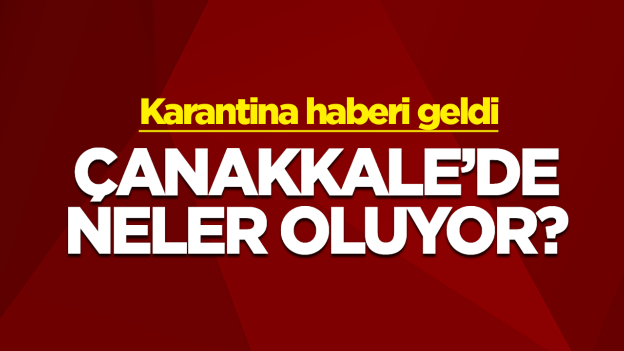 Karantina haberi geldi! Çanakkale'de neler oluyor?