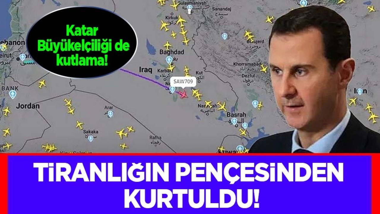 Katar Büyükelçiliği' de Suriye'nin 'kurtuluşu' kutladı! Esad'ın kaçışı: Halk bir bir toplandı