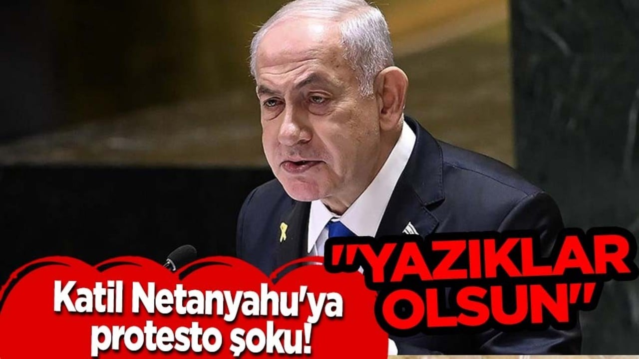 Katil Netanyahu'ya protesto şoku: 'Yazıklar olsun'! Sözünü yarıda kestiler! Meydana gelen olaya şaştı kaldı
