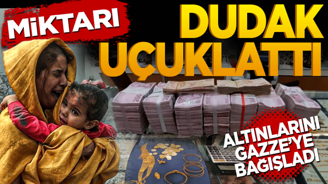 Kendisine mehir olarak takılan altınları Gazze'ye bağışladı