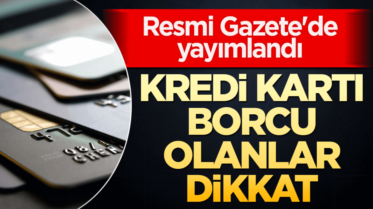 Kredi kartı borcunu yapılandıracaklar dikkat! Resmi Gazete'de yayımlandı