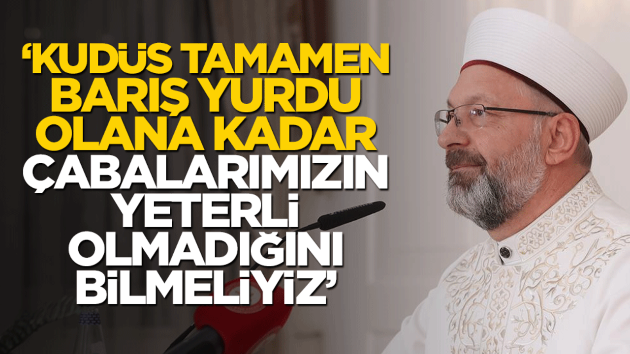 "Kudüs, tamamen barış yurdu olana kadar çabalarımızın yeterli olmadığını bilmeliyiz"