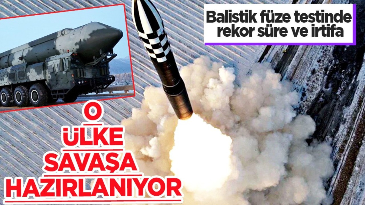 Kuzey Kore savaşa hazırlanıyor: Balistik füze testinde rekor süre ve irtifa!
