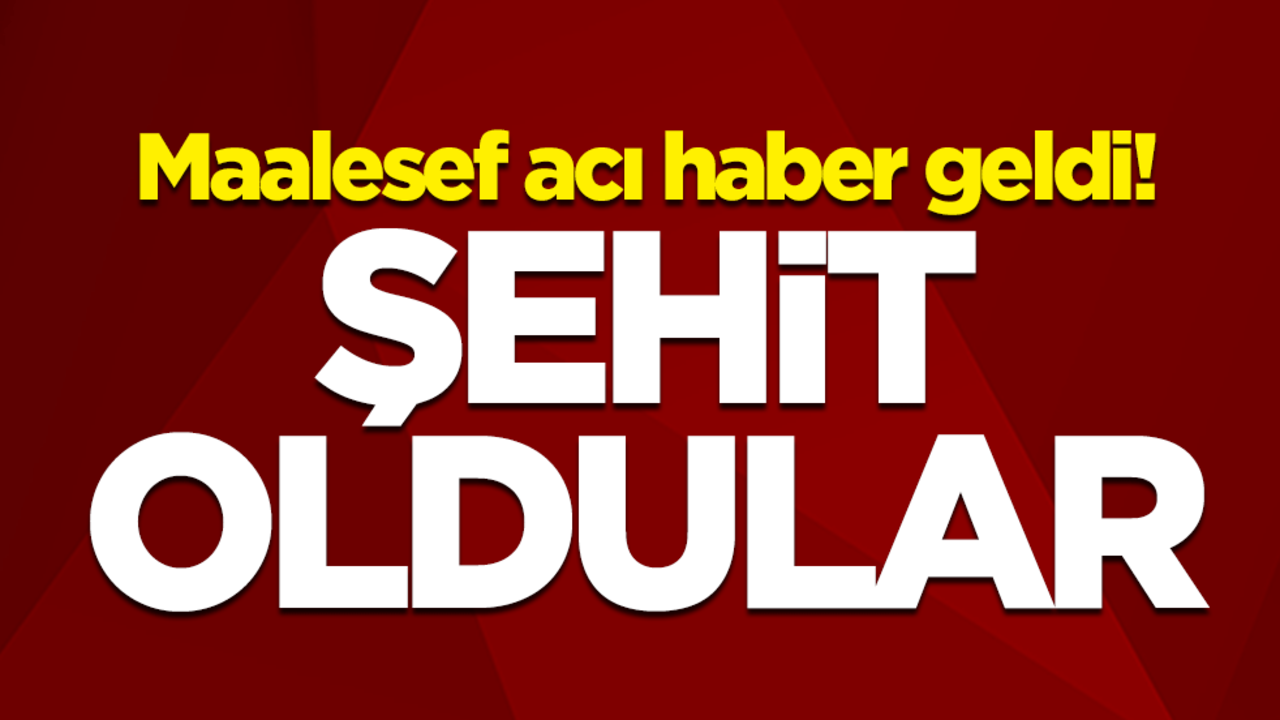 Maalesef acı haber geldi! Şehit oldular