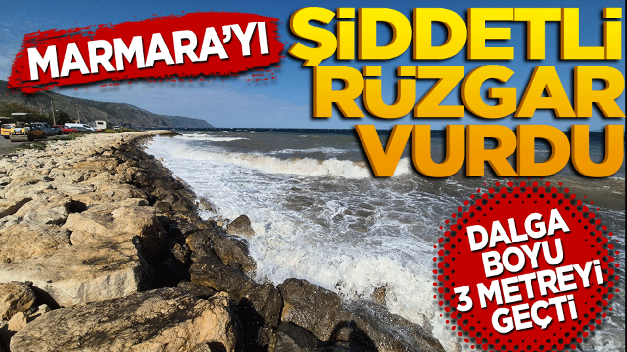 Marmara'yı şiddetli rüzgar vurdu! Dalga boyu 3 metreyi geçti