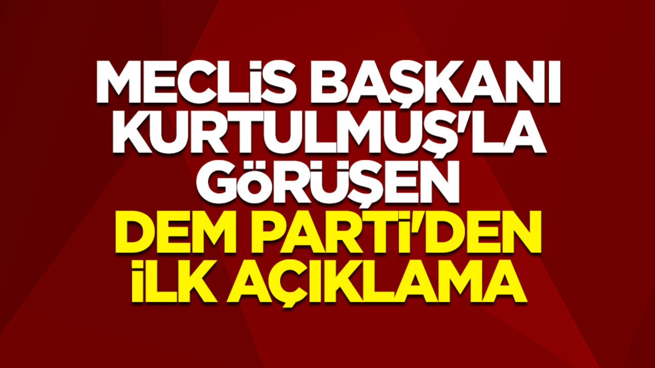 Meclis Başkanı Kurtulmuş'la görüşen DEM Parti'den ilk açıklama