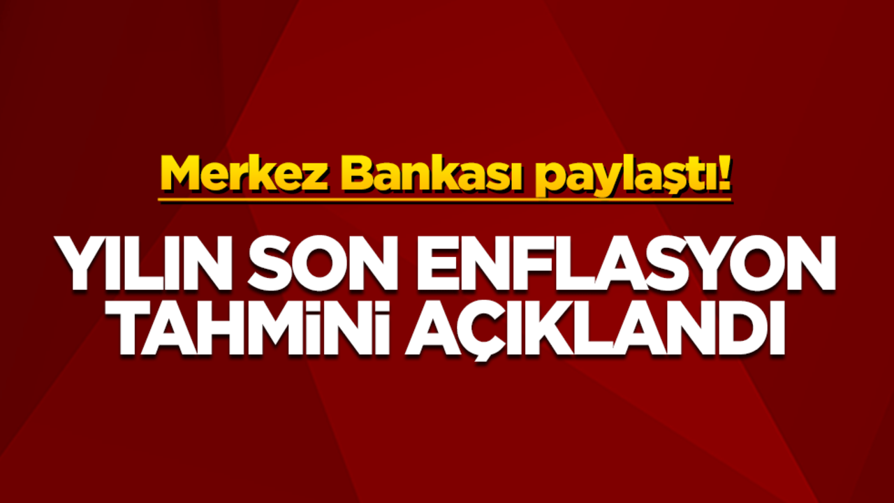 Merkez Bankası paylaştı! Yılın son enflasyon tahmini açıklandı