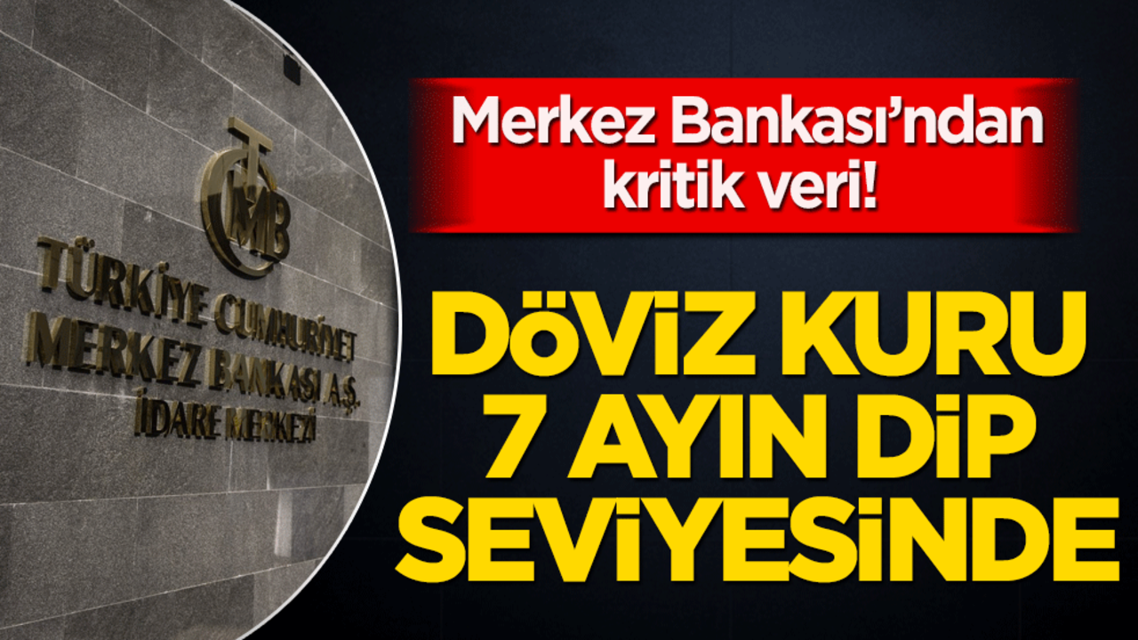 Merkez Bankası’ndan kritik veri! Döviz kuru 7 ayın dip seviyesinde