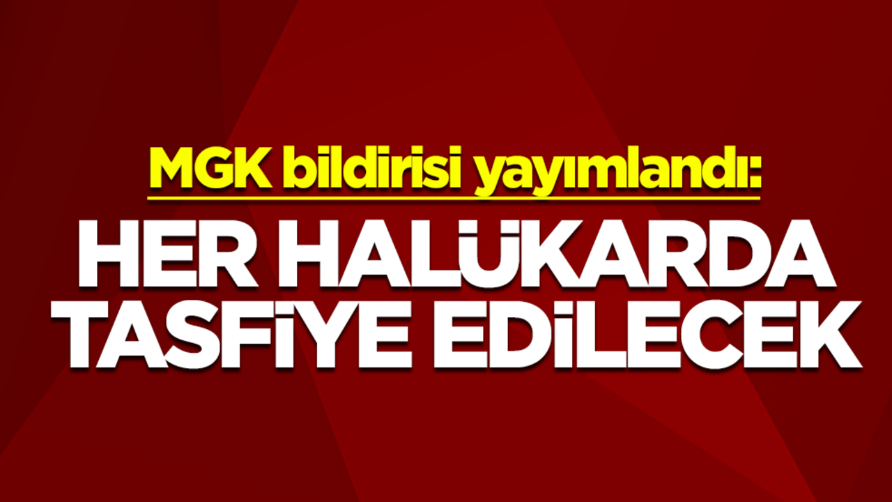 MGK bildirisi yayımlandı: Her halükarda tasfiye edilecek