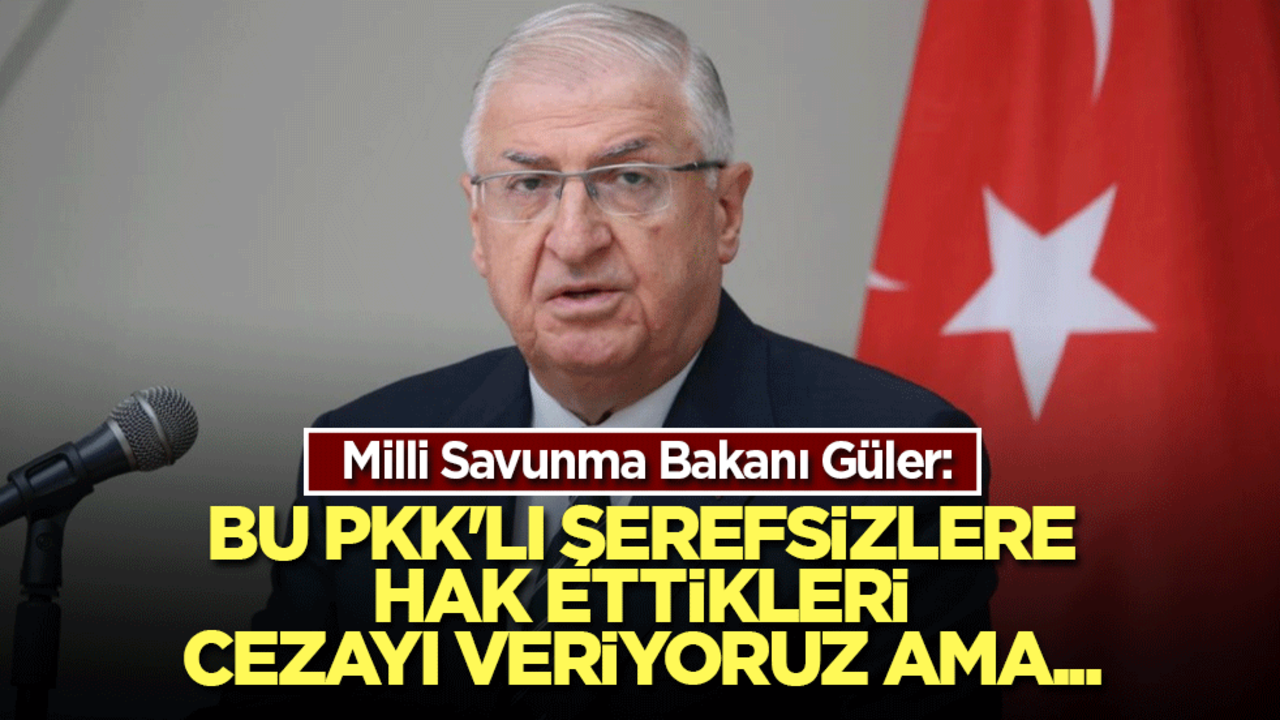 Milli Savunma Bakanı Güler: Bu PKK'lı şerefsizlere hak ettikleri cezayı veriyoruz ama...