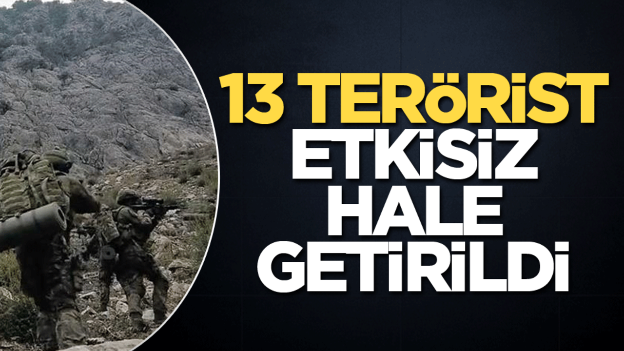 Milli Savunma Bakanlığı: 13 terörist etkisiz hale getirildi