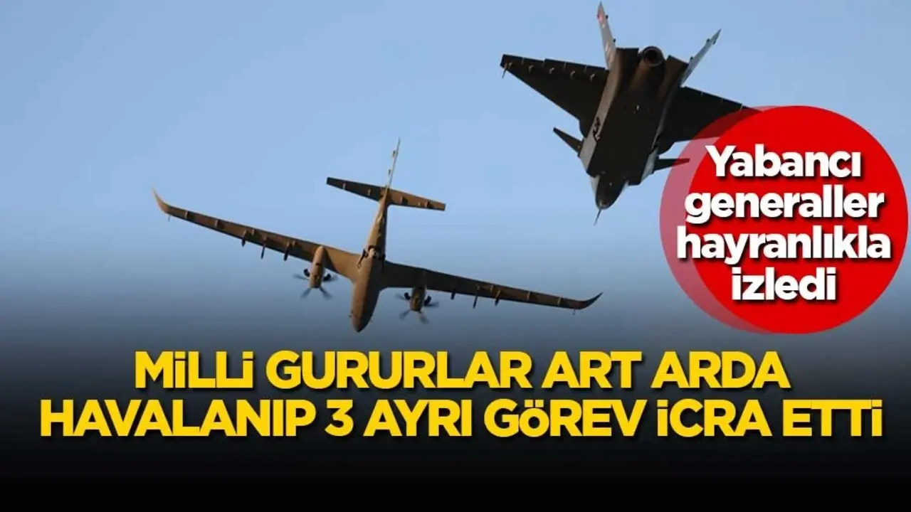 Milli SİHA'lar art arda havalandı! Yabancı generaller hayranlıkla izledi