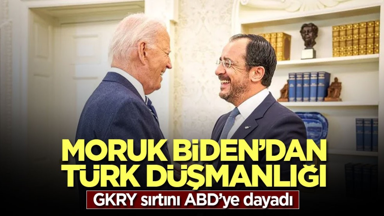 Moruk Biden giderayak Türk düşmanlığını dışa vurdu! Rum lider Hristodulidis ile görüştü