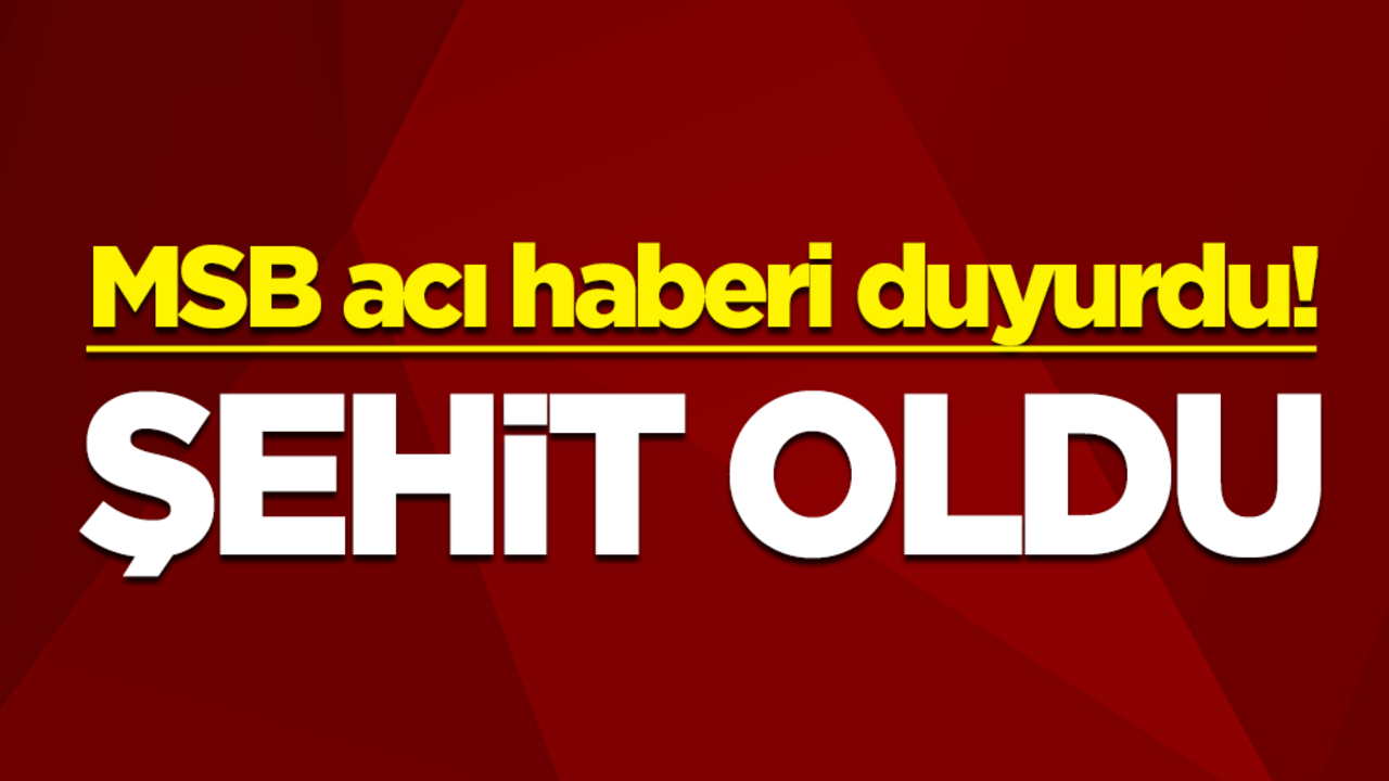 MSB: Kahraman silah arkadaşımız Tuğrul Özsu, şehit oldu