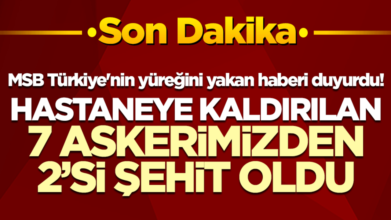 MSB Türkiye'nin yüreğini yakan haberi duyurdu! Şehit oldular