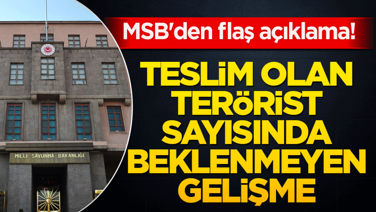 MSB'den flaş açıklama! Teslim olan terörist sayısında beklenmeyen gelişme
