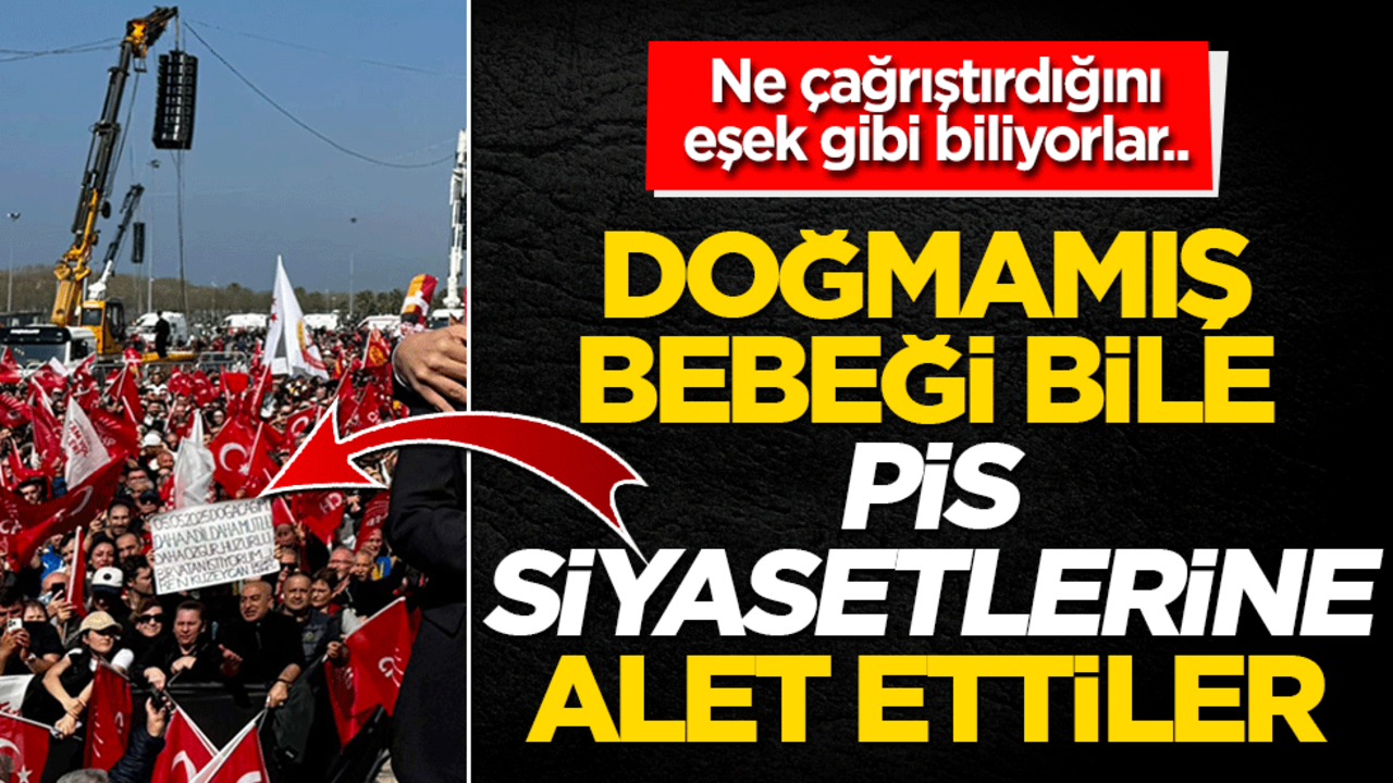 Ne çağrıştırdığını eşek gibi biliyorlar.. Doğmamış bebeği bile pis siyasetlerine alet ettiler..