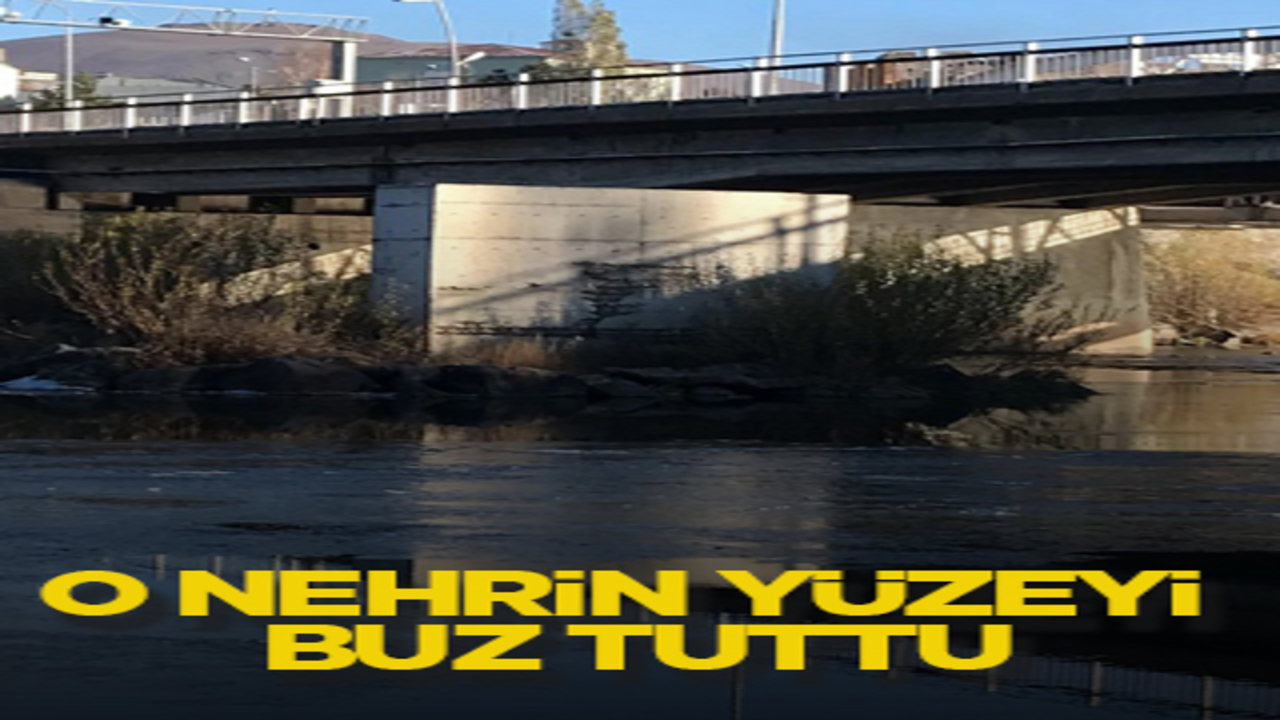 O nehrin yüzeyi buz tuttu
