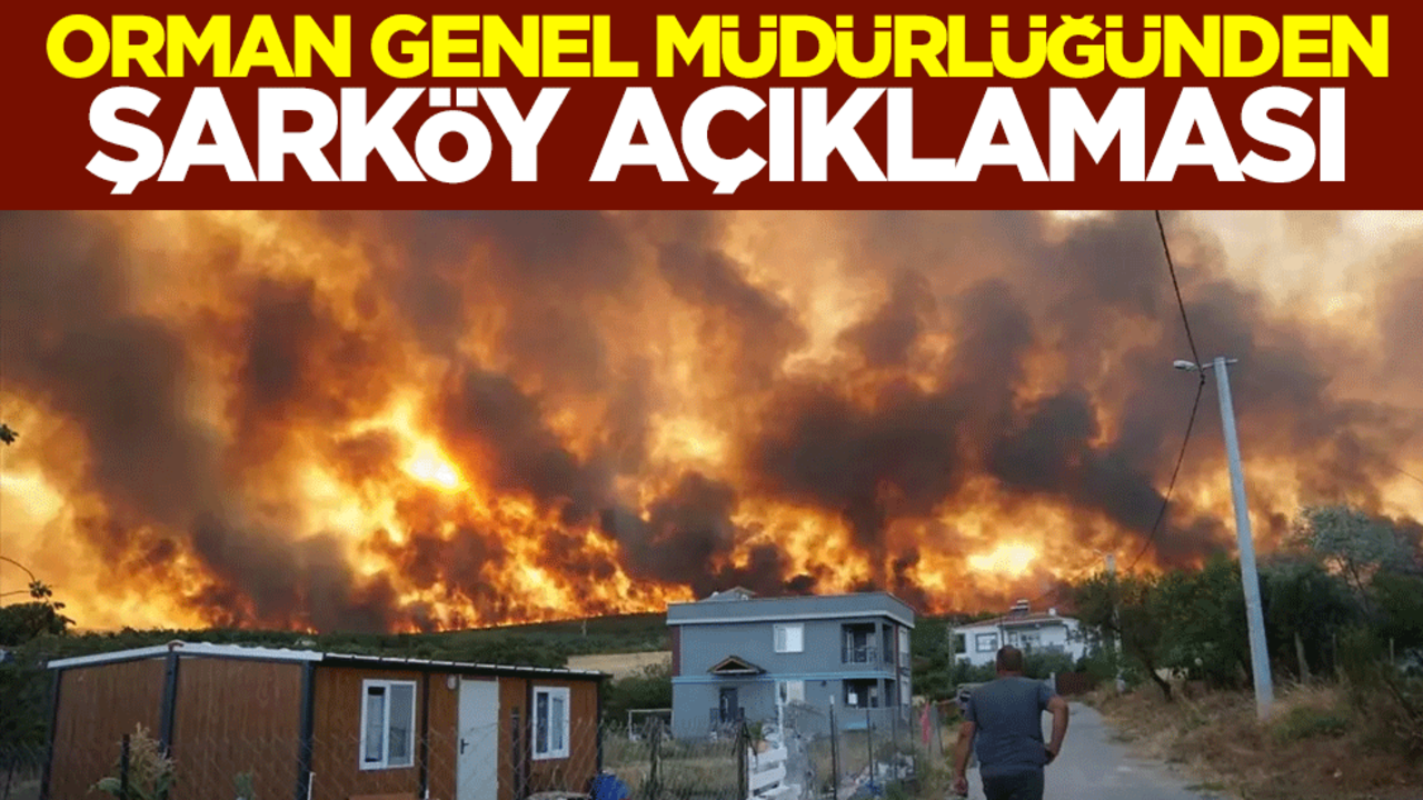 Orman Genel Müdürlüğünden Şarköy açıklaması