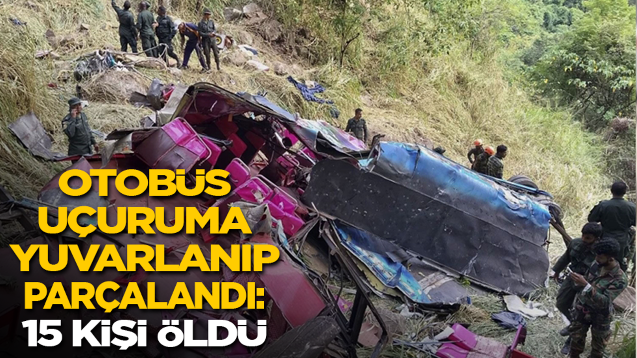 Otobüs uçuruma yuvarlandı 15 kişi öldü