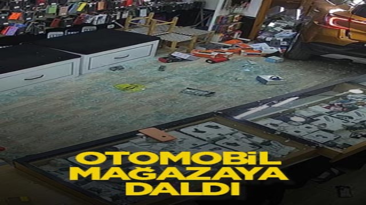 Otomobil mağazaya daldı