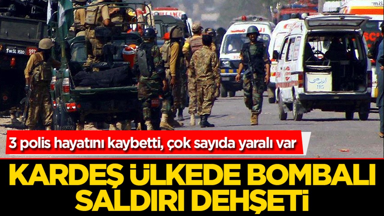 Pakistan'da bombalı saldırı dehşeti! 3 polis hayatını kaybetti, çok sayıda yaralı var
