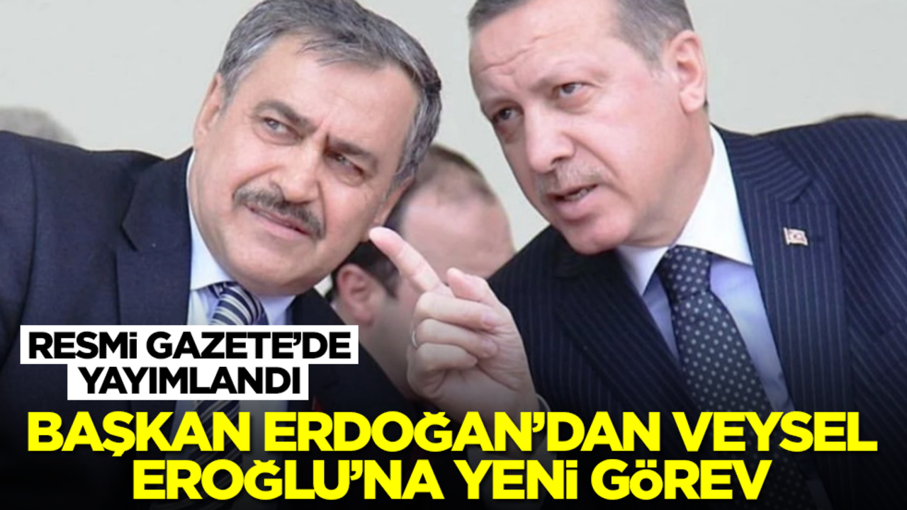 Resmi Gazete'de yayımlandı! Erdoğan'dan Veysel Eroğlu'na yeni görev
