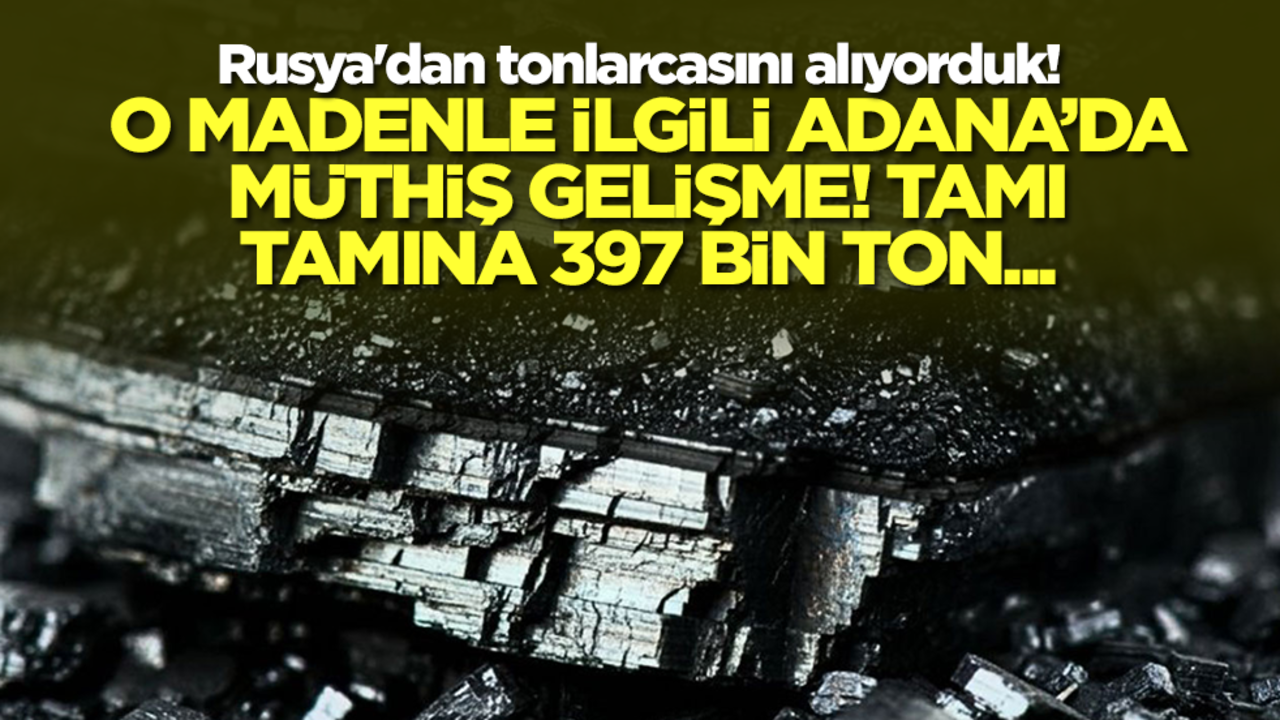 Rusya'dan tonlarcasını alıyorduk! O rezerv için Adana'da müthiş gelişme: Tamı tamına 397 bin ton...