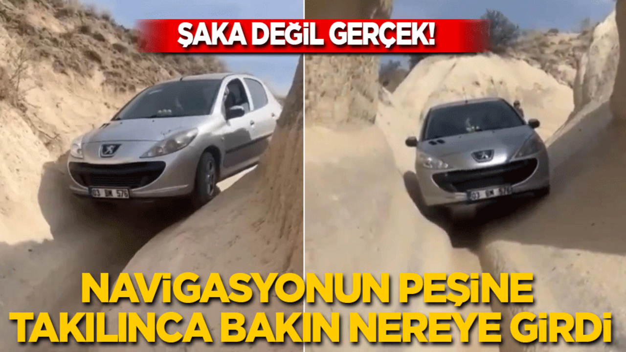 Şaka değil gerçek! Navigasyonun peşine takılınca bakın nereye girdi